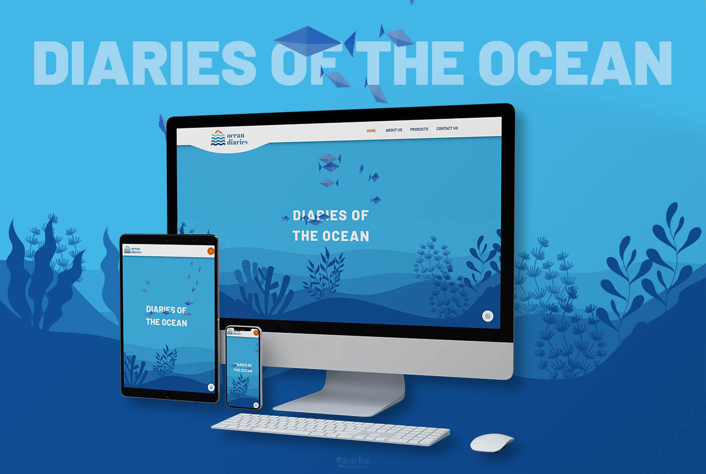 Ocean Diaries marine fish display page with Indian seafood varieties and clean UI design