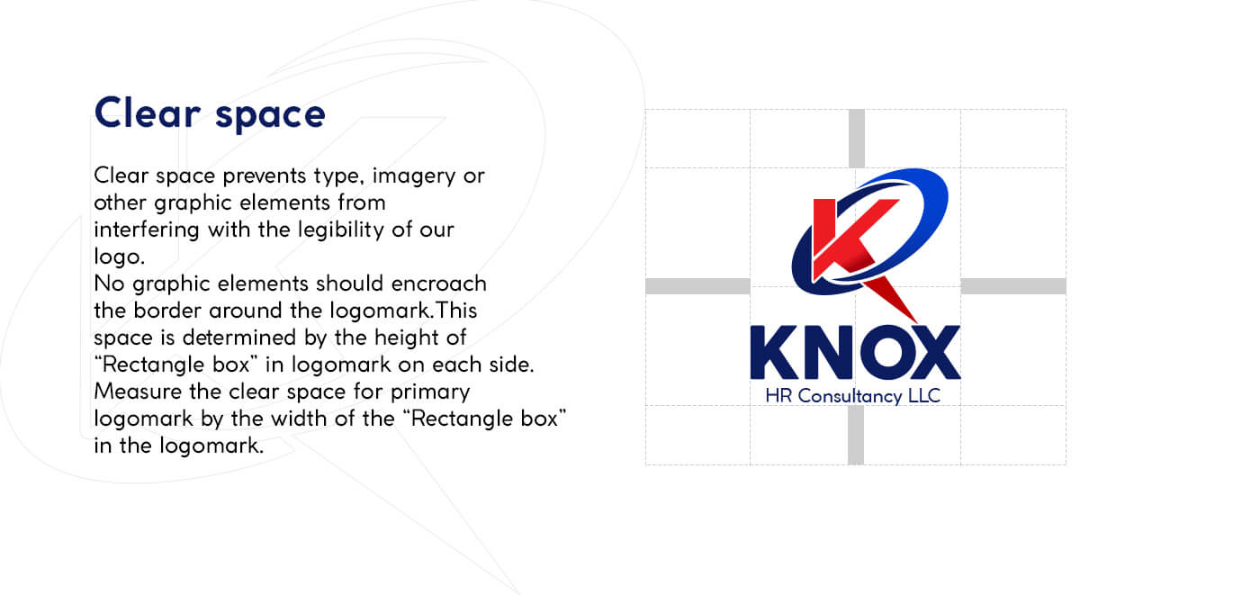 Corporate HR consultancy logo design with spacing rules for Kerala business brand Knox