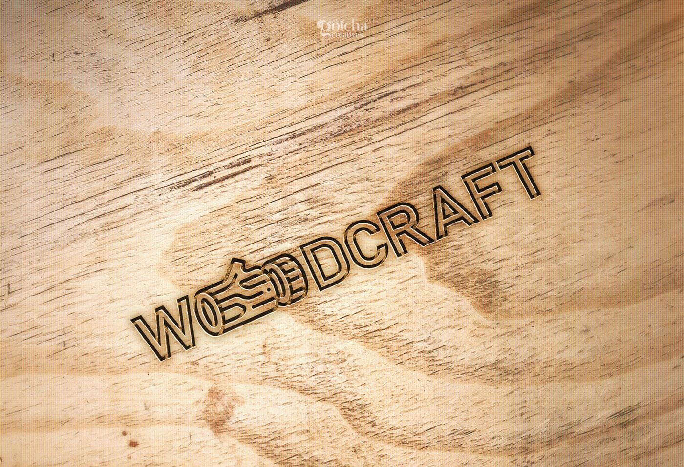 Kerala furniture store branding with wood texture background and log-shaped logo