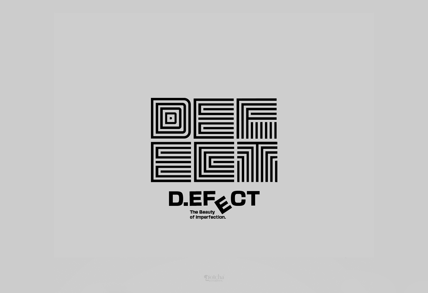 Creative black and white logo representing beauty of imperfection