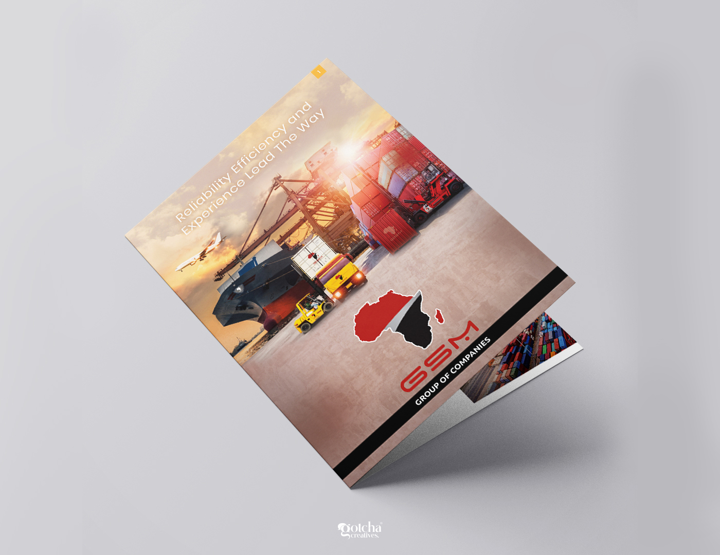 Professional transportation company print brochure layout design