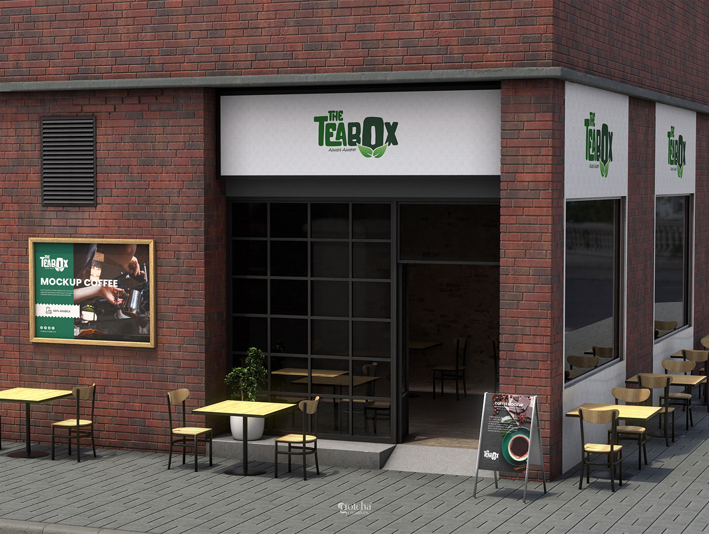 Playful café branding design for tea and beverage business