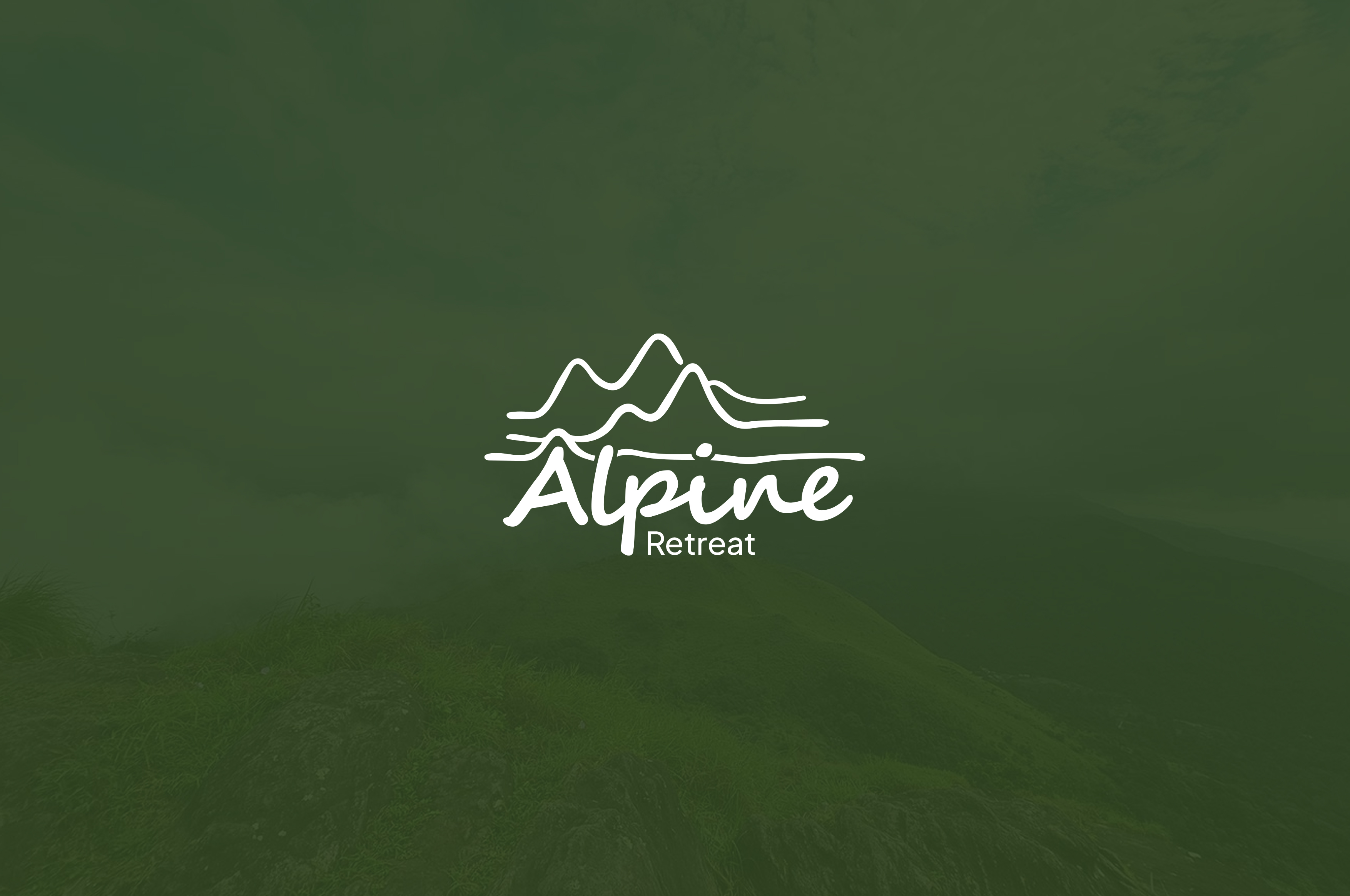 Luxury mountain resort brand identity with minimalist line art