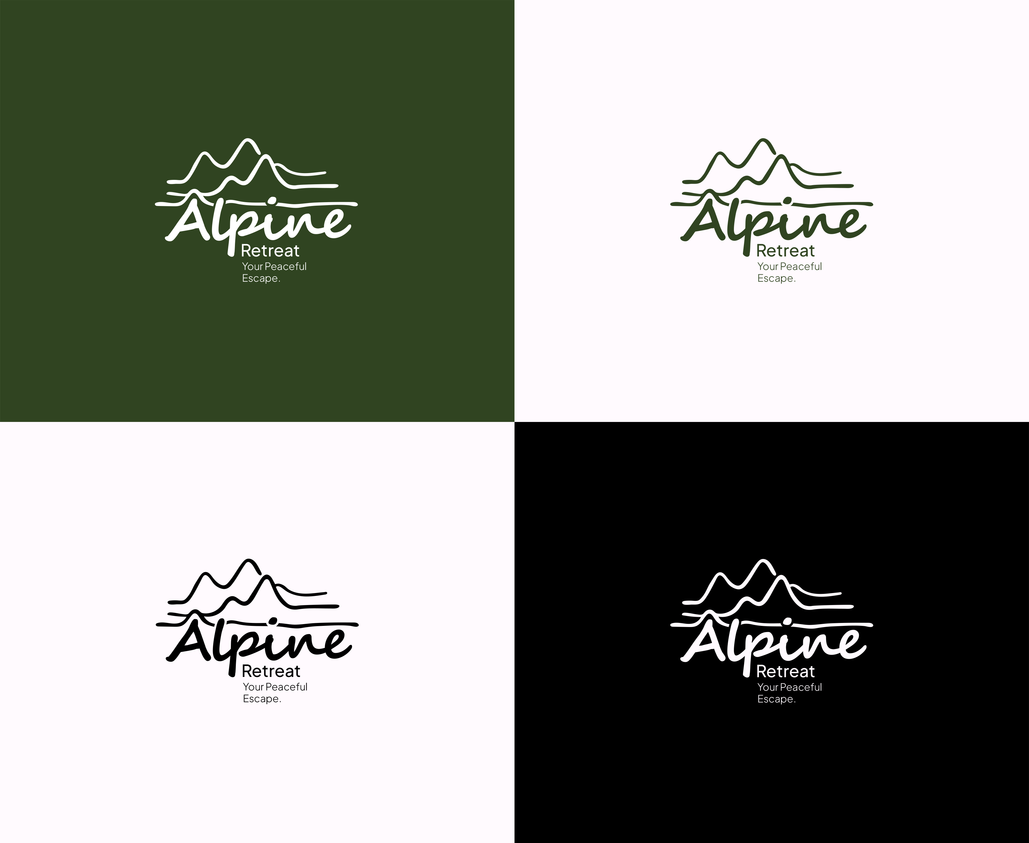 Elegant resort logo design with natural alpine landscape concept