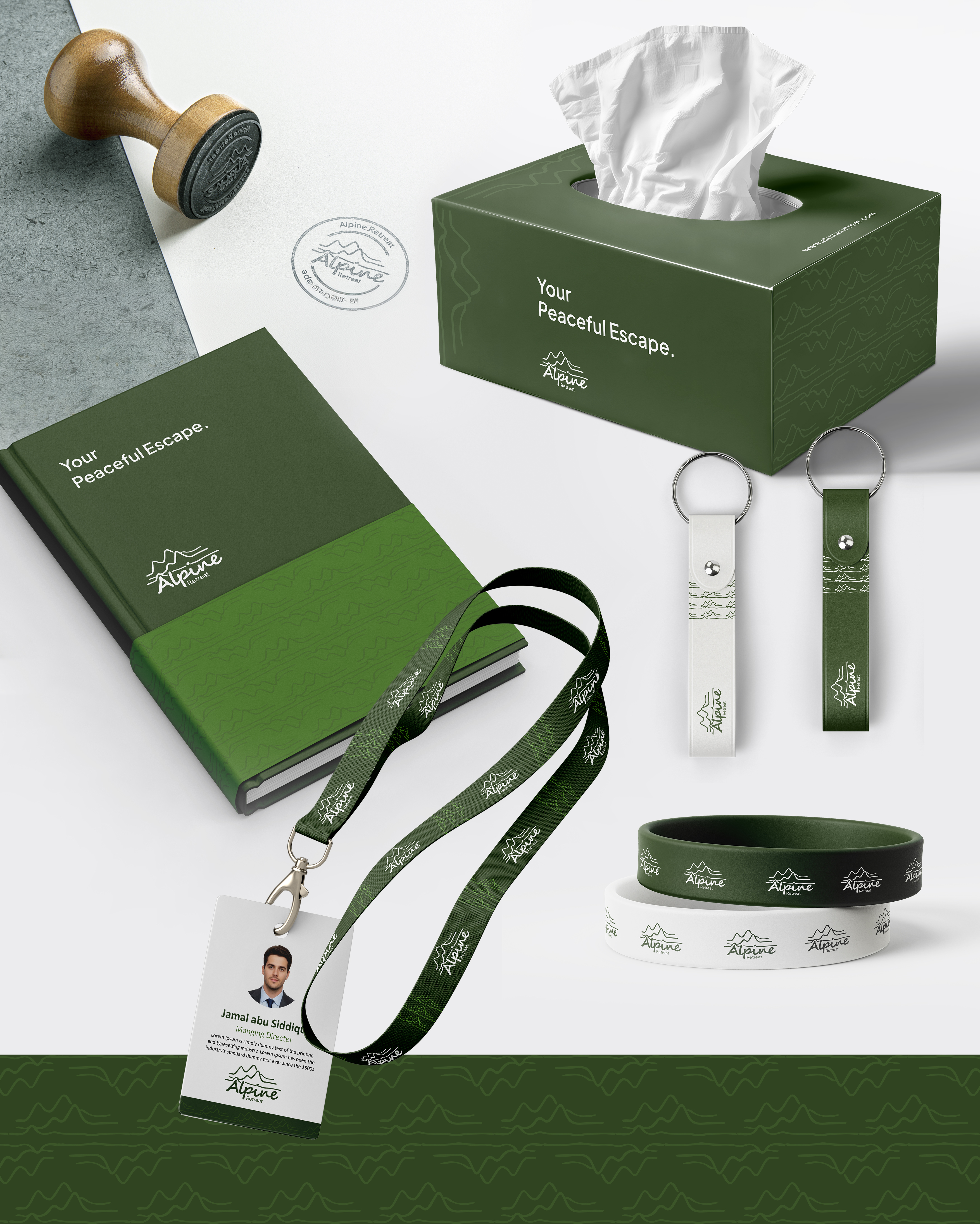 Modern hospitality branding for eco luxury retreat destination