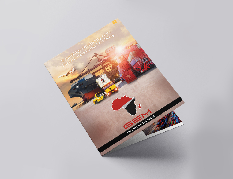 Corporate logistics brochure design for GSM Group of Companies