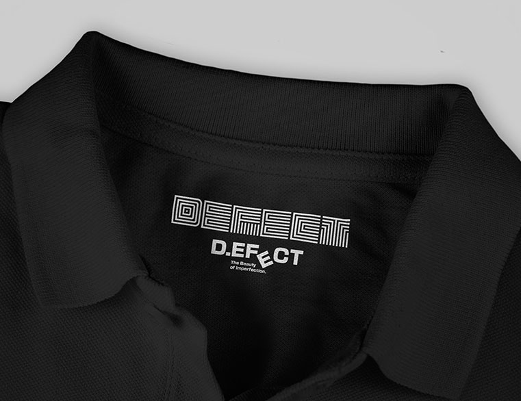 D.EFECT logo branding with geometric line typography design